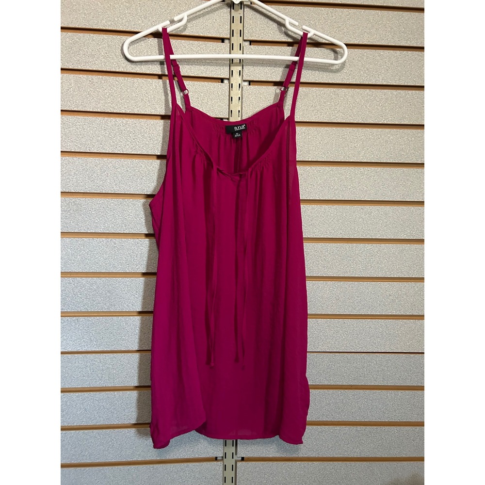 ana A New Approach Magenta Pink Chiffon Cami Top Adjustable Straps XL Boho